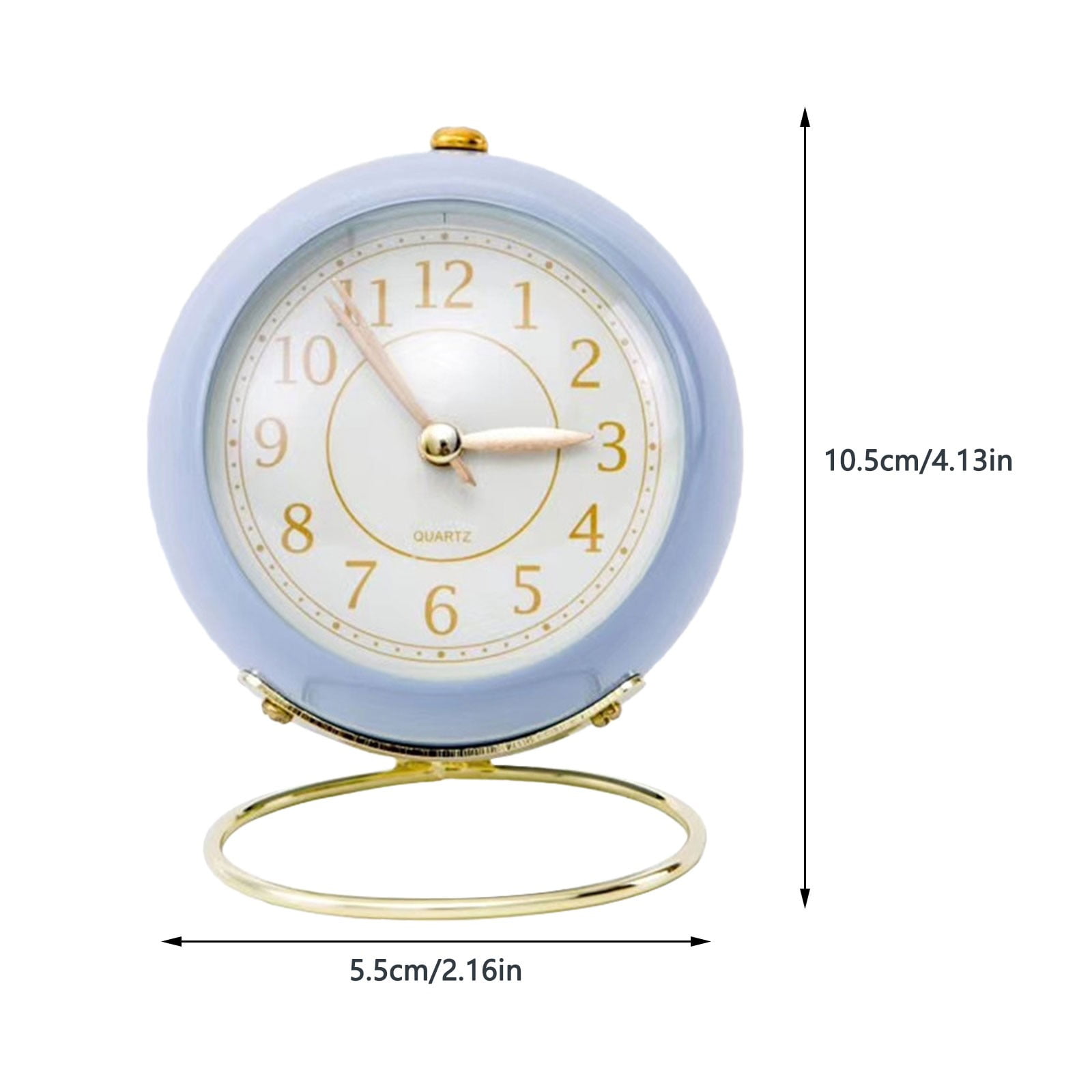 Mfigree Small Desk Clocks for Shelf Bedroom Office, Table Alarm Clocks, Gold Vintage Metal Living Room Decor Clock for Holiday Home Party Decorations
