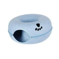 thumbnail image 2 of Cama de túnel para gatos, túnel de donut para casa de gatos, nido para todas , interior de fieltro transpirable, túnel para jugar, cueva Azul 60x28cm, 2 of 8