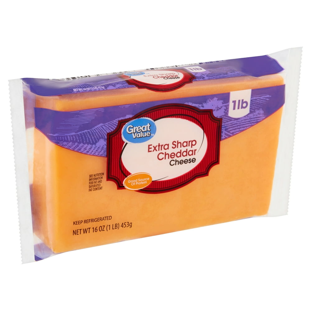 Great Value Extra Sharp Cheddar Cheese, 16 oz