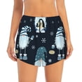 thumbnail image 2 of Picia Gnome and Snowflakes Pattern Women's 2 in 1 Athletic Running Shorts High Waisted Workout Casual Gym Sweat Shorts with Comfy Liner Zipper Pockets-X-Large, 2 of 9