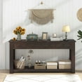 thumbnail image 6 of Canddidliike 63 Inches Farmhouse Entryway Table, Table with 4 Storage Drawers and Open Shelf-Espresso, 6 of 9