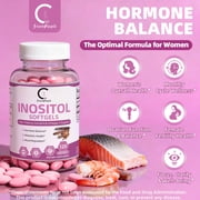 (2 Pack)Inositol 1000mg with Omega-3 ALA 640mg, Formulated for Women's Hormone Balance, Ovarian Support, Metabolic Health, Plant-Sourced Omega-3, 240 Softgels