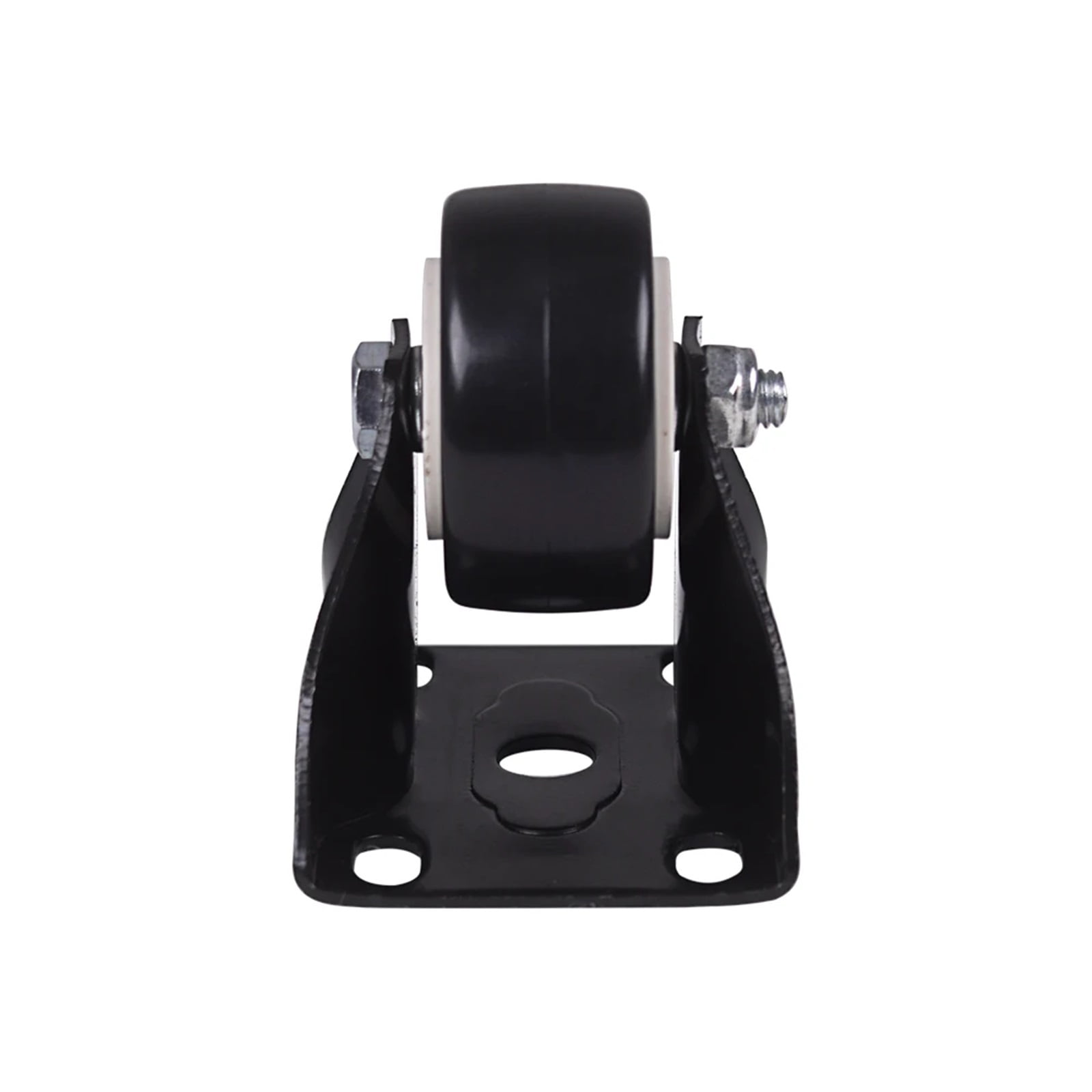 4Pcs 1.6 Inch Dia Heavy Duty 200KG Black Polyurethane Fixed Castor Wheels Trolley Furniture Caster ,Reliable