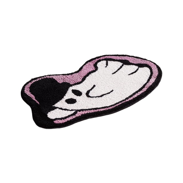 Halloween Floor Mat Alien Ghost Design 23.62 in x 19.69 in Polyester Bathroom Entrance Rug With Non Slip Backing