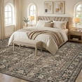 thumbnail image 3 of ARICOEASY 8’x10' Vintage Large Area Rugs Farmhouse Brown Oriental Rugs Non Slip Traditional Distressed Rugs for Living Room and Bedroom, 3 of 9
