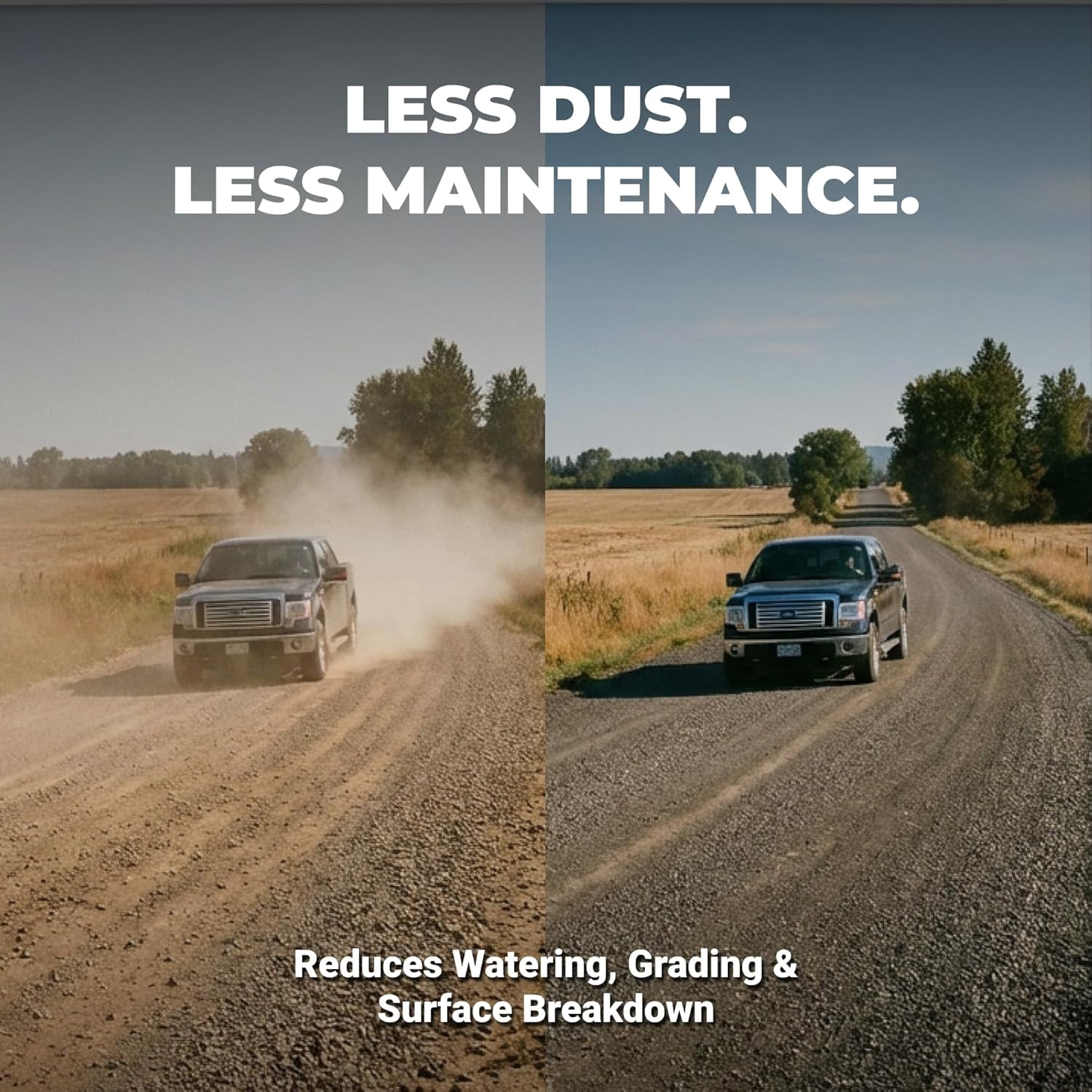 Corrosion Technologies Ground Glue Dust & Gravel, Dust Control Binder for Paths, Roads, Driveways, Ranch & ATV Trails, Super Concentrated Formula for Outdoor Soil & Rock Stabilization, 55 gallon
