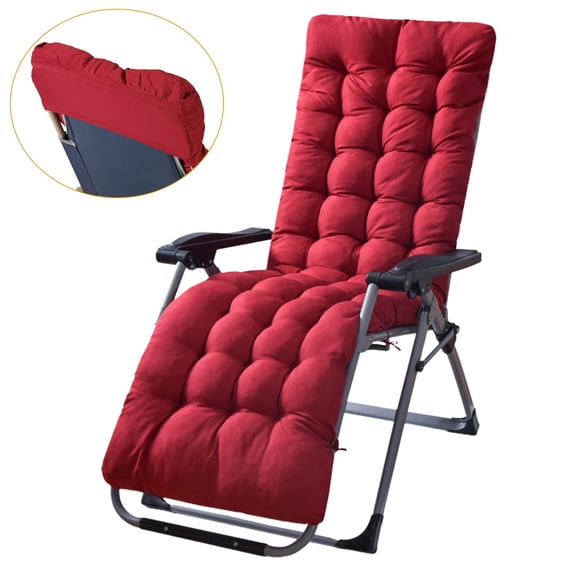 iMounTEK Patio Chaise Lounger Bench Cushion, Indoor Chaise Lounger Rocking Chair Sofa Mat 67in Deck Chair Cushion, Upgared Red(Thicker)