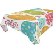 SKYSONIC Easter Bunny Eggs Tablecloth Waterproof Washable Polyester Square Table Cover Durable Tablecloth for Kitchen Dining Table Party Decor (54 X 54 Inch)