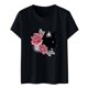 thumbnail image 1 of Blusa informal con estampado de manga corta y cuello redondo para mujer Pompotops  hfajkhk126094, 1 of 7