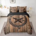 thumbnail image 2 of Homewish Rustic Texas Stars Bedding Comforter Set 7 Pieces for Adult, Farmhouse Cabin Full Bedding Set, Old Barn Door Reversible Fitted Sheet Flat Sheet, Luxury Bedroom Decor, 2 of 7
