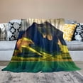 thumbnail image 2 of Pratyus Mountain Water Clouds Print Flannel Throw Blanket for Bed Sofa, Lightweight All Seasons Decor Blanket 60x80in, 2 of 6
