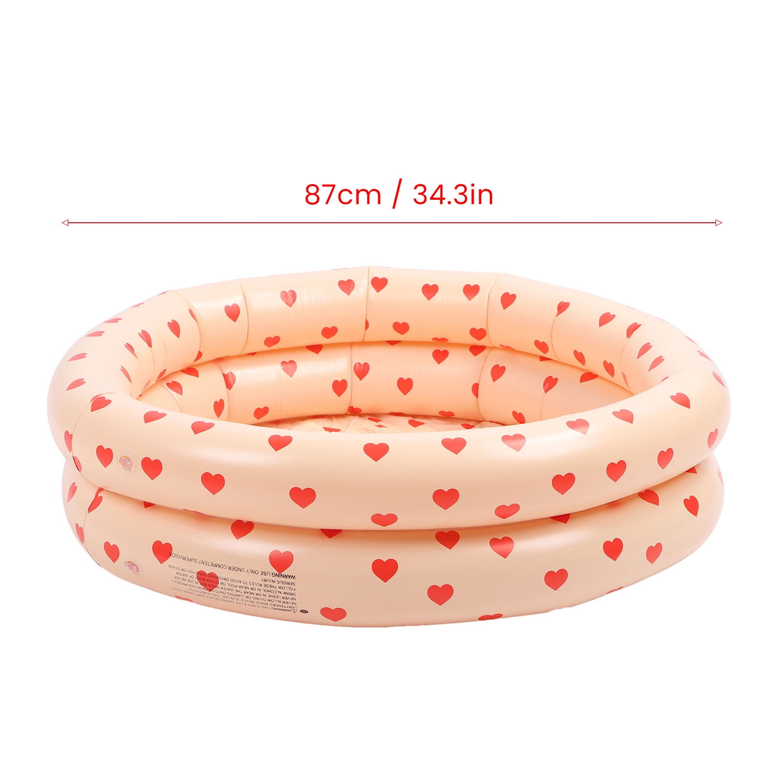 Round Baby Paddling Pool, Soft Inflatable Floor, 34.3" Diameter, Safe Convenient For Little Ones