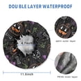 thumbnail image 3 of Shower Caps,Halloween Colorful Spooky Elements Waterproof Shower Cap for Women 4 Pieces,Double Reusable Hair Cover for Shower PEVA Elastic Stretch Hem, 3 of 7