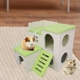 thumbnail image 4 of Cheers.US Hamster Hideout House with Ladder Ventilated Design Double Layers Hedgehog Chinchilla Villa Living Hut Pet Supplies,Ventilated, Eco-friendly, Stable Structure, 4 of 7