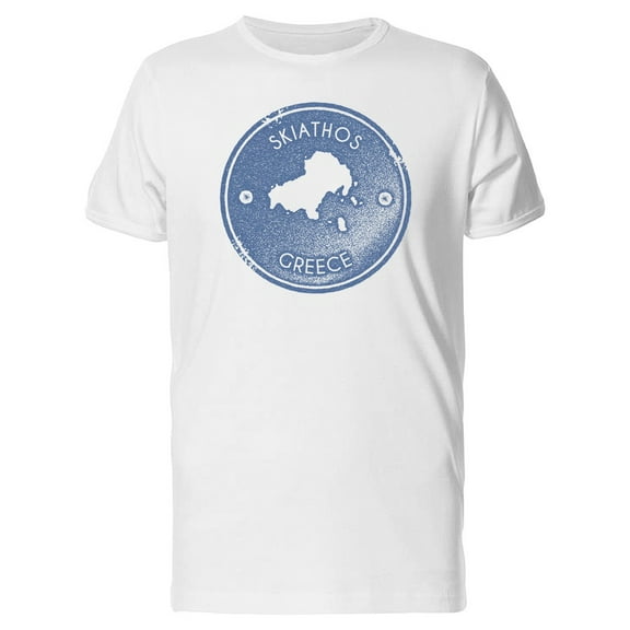 Skiathos, Grunge Map, Greece T-Shirt Men -Image by Shutterstock, Male 4X-Large