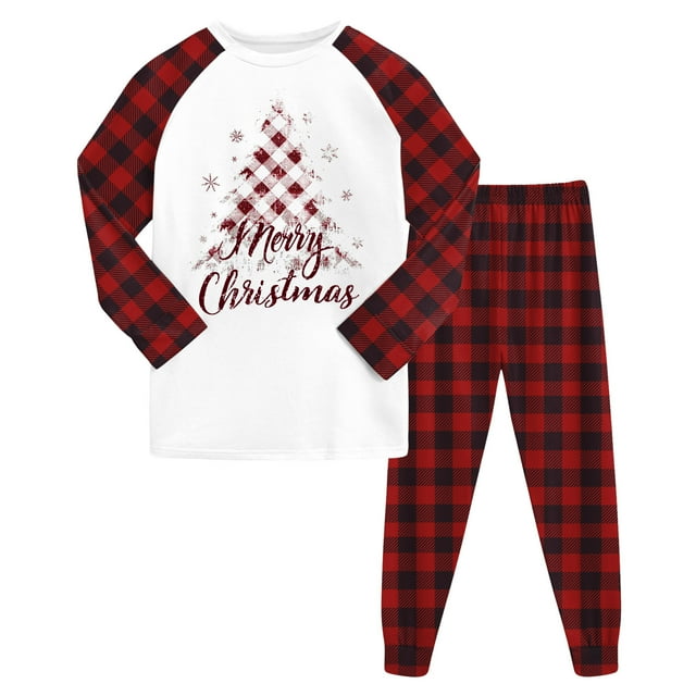 Ketyyh-chn99 Tenue de Fête pour Enfants Garçons et Filles Ensemble Pantalon Long Manches Longues Régulières Col Rond Imprimé 3D Taille pour 2-3 Ans, Rouge