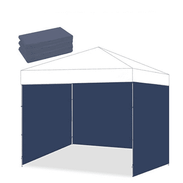 10x10 Pop Up Canopy Tent Sidewalls - Straight Leg Compatible, 300D Waterproof Polyester with 99% UV Protection, 3 Piece Navy Wall Set
