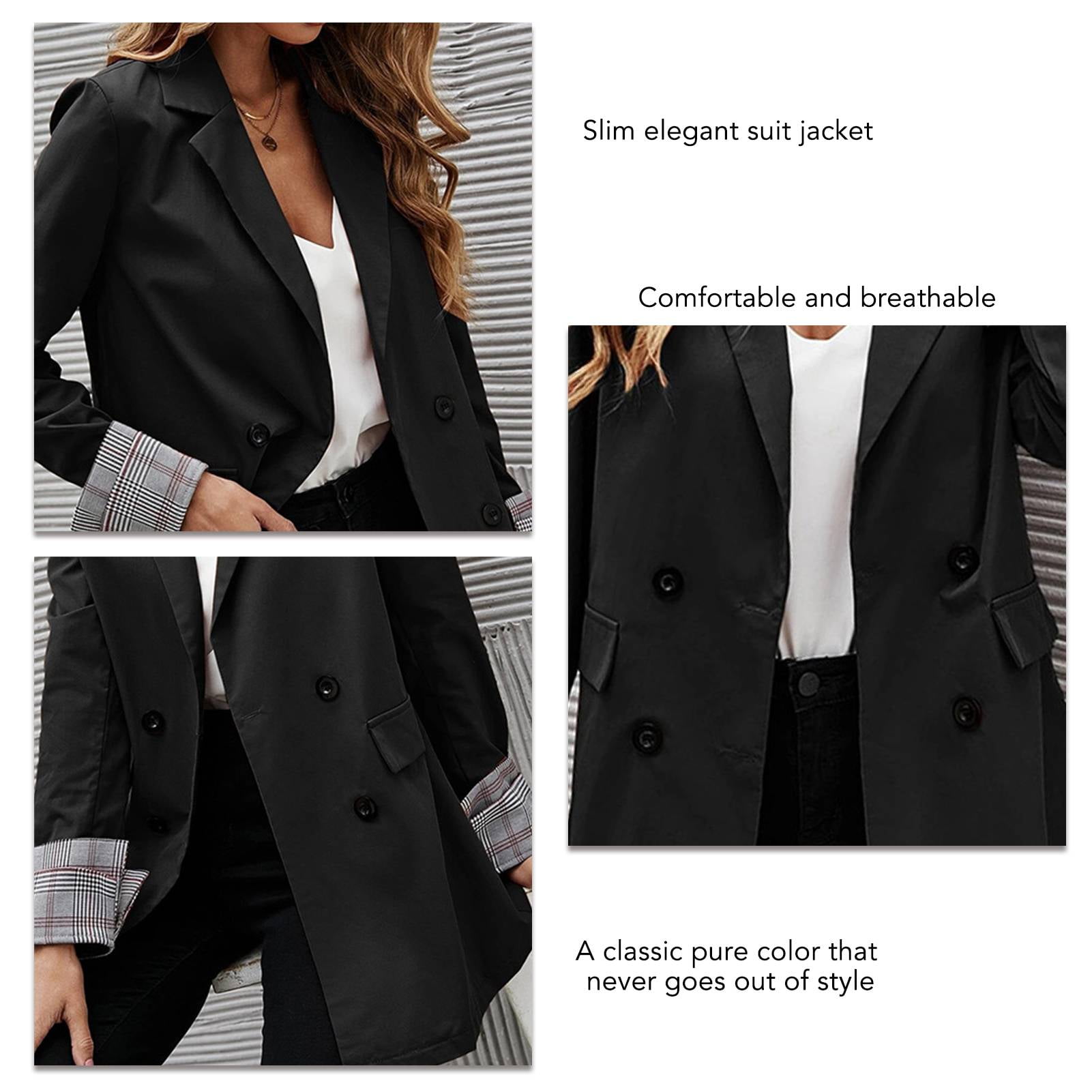 Pure Color Pocket Long Sleeve Lapel Blazer Outwear Pure Color Pocket Long Sleeve Lapel Blazer Outwear
