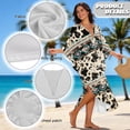 thumbnail image 6 of Xixirimido Aztec Tribal Cowhide Print Kaftan Dress for Women, Plus Size Hawaiian Batwing Sleeve Beach Cover Up V-Neck Summer Swimsuit Dresses, 6 of 7