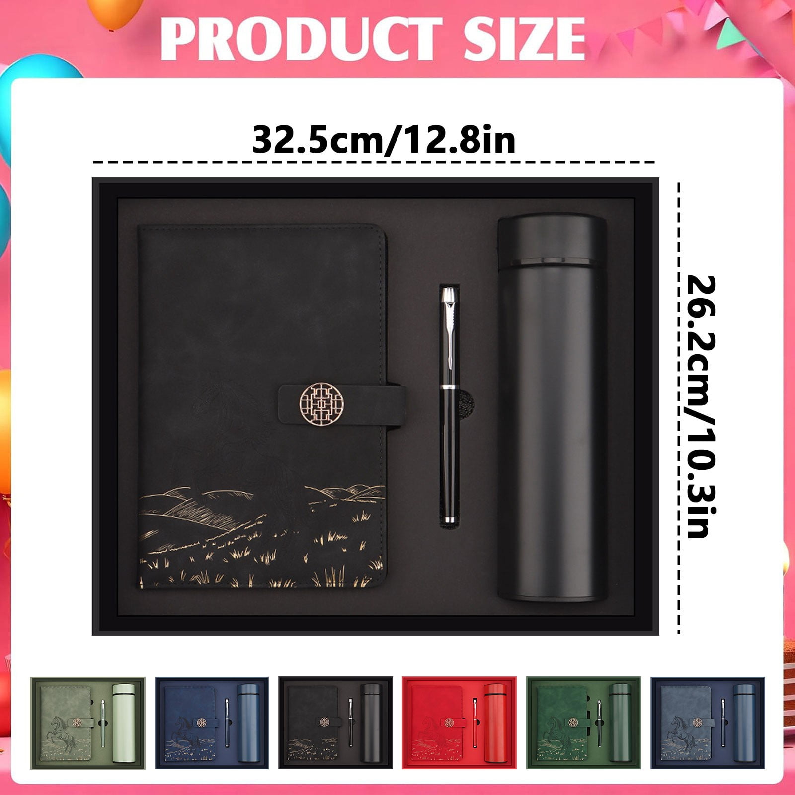 Year National Notebook and Thermal Cup Set; Souvenir A5 notebook for business; Practical gift combination