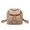Beige, variant on Women's Pink Quilted PU Backpack, Silver Chain Flap Mini Shoulder Bag for Daily