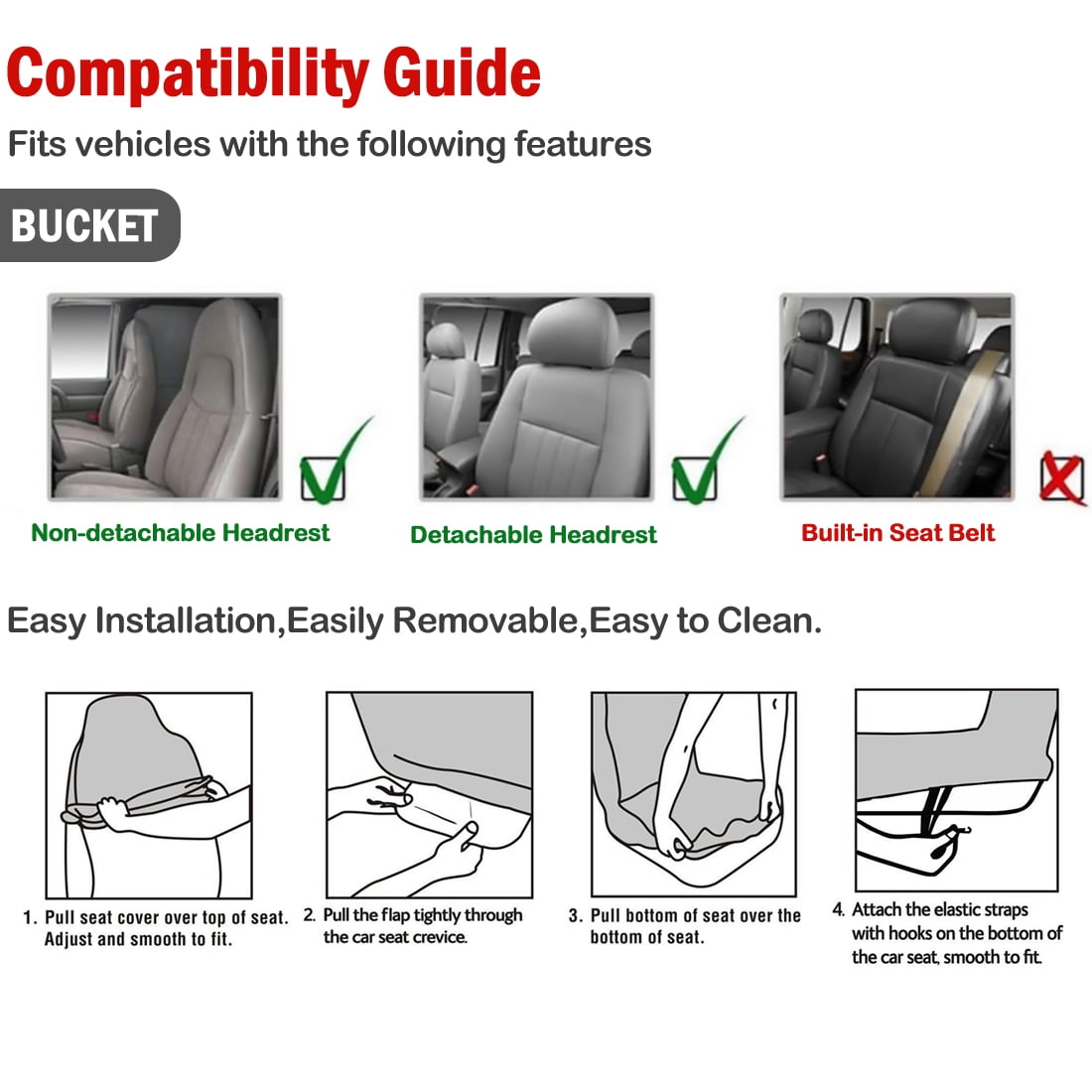 Unique Bargains Universal Durable Car SUV Automotive Front Bucket Seat Cover