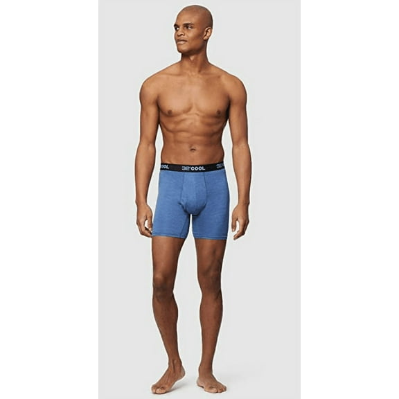 32 DEGREES Mens Air Light Cotton Boxer Brief (Large, Denim Matrix)