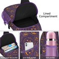 thumbnail image 4 of Sling Backpack,Halloween Orange Pumpkins on Purple Sling Bag with Water Bottle Holder,Waterproof Sling Bag for Men/Women with Headphone Jack for Hiking,Travel, 4 of 6