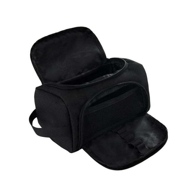 Estuche grande para lápices, neceser de maquillaje, bolsa de papelería multiusos de tela Oxford negro