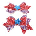 thumbnail image 2 of 1 par de pasadores con lazos patrióticos: pinzas para el cabello del Día de la Independencia para mujeres y niñas, accesorios para el cabello con estrellas y lazos, decoraciones navideñas del 4 de j, 2 of 4
