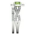 thumbnail image 3 of Clara Pucci 18K White Gold 1.795 Natural Peridot Engraveable Engagement Ring + Wedding Band Set, 3 of 7