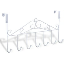 Casewin Over the Door Hooks - 7-Hook Rack - Door Hanger Hook for Hats, Coats, Towels, Jackets, Bags - Organizer Hangers Rack for Bathrooms, Bedroom, Kitchen, Back Door, and More - (White)