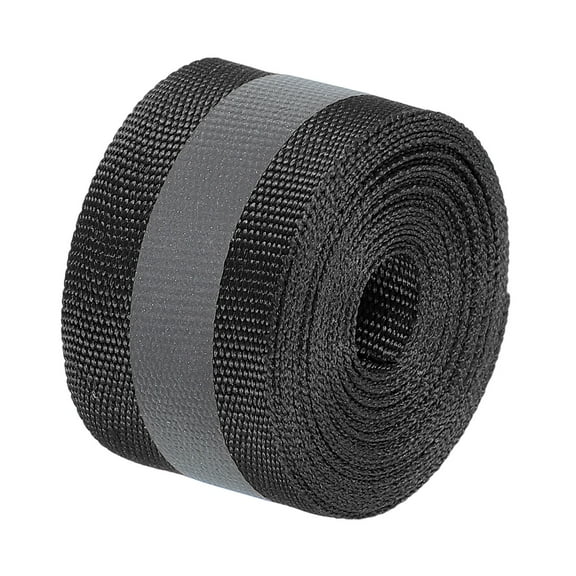 Uxcell Reflective Tape Strip, 1" x 10FT High Visibility Sew-on DIY Safety Fabric Webbing, Black