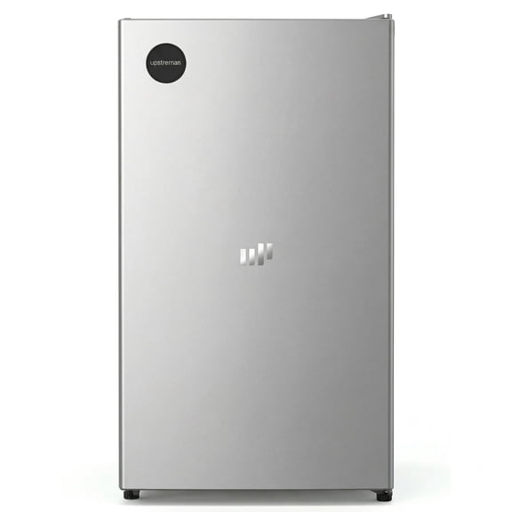 Upstreman 3.2 Cu ft Mini Fridge Without Freezer, Single Door Small Refrigerator No Freezer, Freezerless All-Refrigerator Cooler for Kitchen Office Bedroom Dorm, Silver CR32