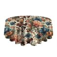 thumbnail image 5 of Pioneer Flower Floral Print Pattern Round Tablecloth 60"x60",Wrinkle Wipeable Table Cloth for Kitchen Dining Room Picnic Patio Party, 5 of 6