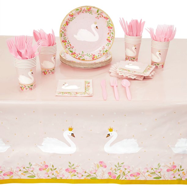 145 Piece Princess Birthday Party Dinnerware Set For Girls Serves 24 Walmart Com