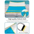thumbnail image 4 of Gold Line Sun Shade Sail 12' x 16', Blue Color Block Rectangular Geometric Modern Rectangle Outdoor Sunshade Canopy, Waterproof UV Block Patio Covers for Garden Yard Beach, 4 of 9