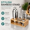 thumbnail image 4 of Semderm 10-Piece Cocktail Shaker Set, Stainless Steel Bartender Kit with Bamboo Stand, Mixology Tools with Muddler Jigger Pourers for Home Bar, Gift for Men & Women ( Silver ), 4 of 8