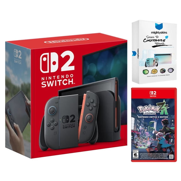 Nintendo Switch 2 Video Game Console with Pokemon Legends: Z-A and MightySkins Code Bundle