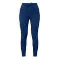 thumbnail image 5 of Ovbmpzd Slim-Leg Yoga Pants High Wasited Blue Fleece Petite Leggings Casual Tummy Control Leggings,M, 5 of 6