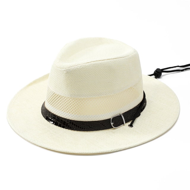 56-58 cm circunferencia del sombrero hombres y mujeres sombrero de jazz sombrero de paja sombrero de verano sombrero de copa retro sombrero de sol de ala ancha al aire libre