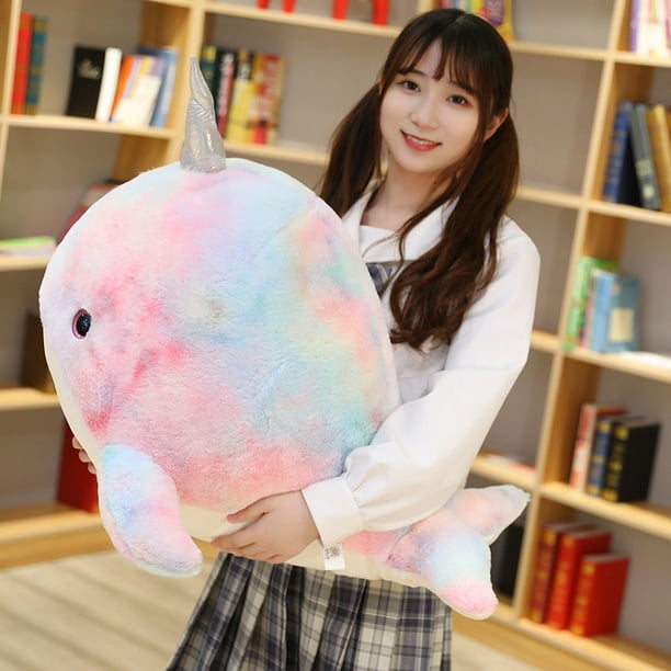 Cute Narwhal Plush Toy Colorful Narwhal Stuffed Animal Soft Cetacean Plush Pillow Gift for Birthday Valentines Girlfriend Kids 28cm Walmart