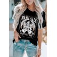 thumbnail image 4 of ABPHQTO Camiseta negra de manga corta con estampado gráfico de guitarra NASHVILLE Eagle para mujer, 4 of 5