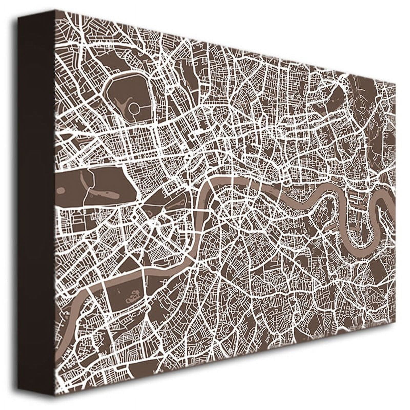 Trademark Art "London Street Map II" Canvas Wall Art by Michael Tompsett