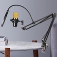 thumbnail image 3 of Podcast Condenser Microphone Equipment Bundle, Live Sound Card DJ Mixer for Studio Recording & Broadcasting, Mic Kit with Adjustable Suspension Scissor Arm, Shock Mount, 3 of 9