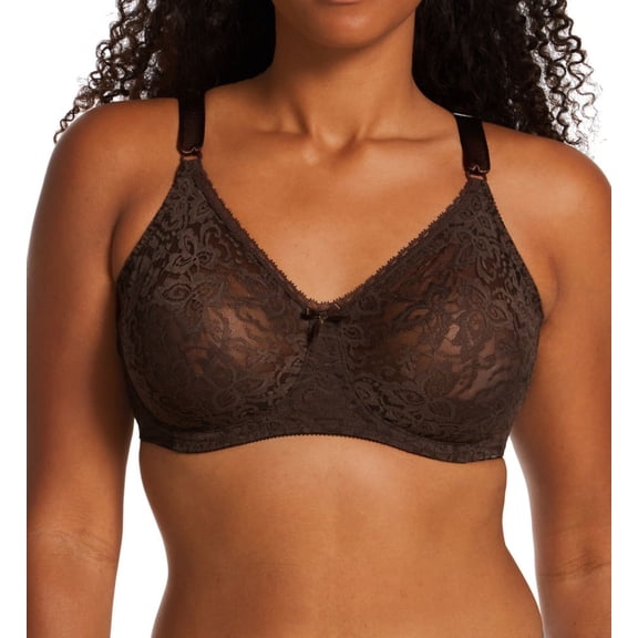 Women's Bali 3432 Lace 'N Smooth Seamless Cup Underwire Bra (Warm Cocoa Brown 36C)