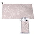 thumbnail image 1 of YFYANG Adult Microfiber Portable Travel Towel, Pink Floral Texture Quick Dry Towel with Hiking Buckle PVC Pouch, 16" x 31.5", 1 of 6