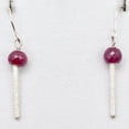 thumbnail image 5 of Natural Precious Gemstone Ruby Sterling Silver Earrings | 1 3/8 Inch Long |, 5 of 7
