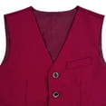 thumbnail image 7 of Boy's Formal Suit Vest Solid Dress Waistcoat Vest with Pockets for Wedding Pageant and Performance Elegant Sleeveless with Adjustable Back, Size 3-17 Years,Color:Red,8-9 Years, 7 of 7