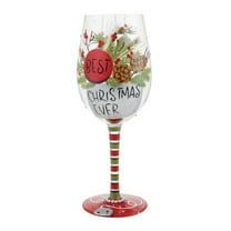Lolita Best Christmas Ever Hand Painted Wine Glass 15oz